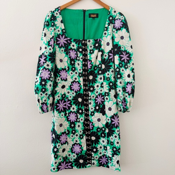 Alexia Admor Sammie Dress Floral Hippie 60s Retro Long Sleeve - Picture 3 of 6